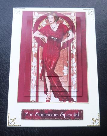 Art Deco Lady Elise (red) Pyramid by Charlie Angel