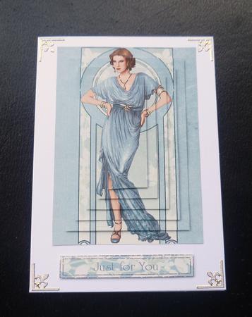 Art Deco Lady Elise (aqua) Pyramid by Charlie Angel