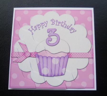 3rd Birthday Cupcake Felties Wavy Corner Side Stacker by Charlie Angel