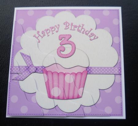 3rd Birthday Cupcake Felties Wavy Corner Side Stacker by Charlie Angel