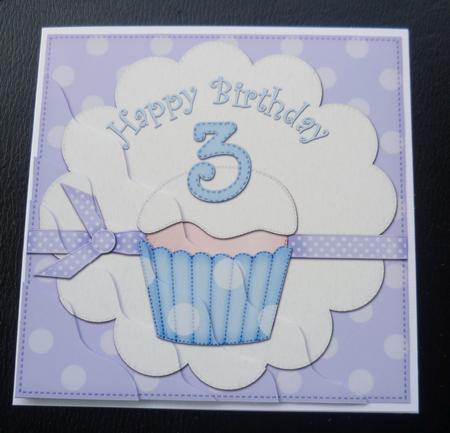 3rd Birthday Cupcake Felties Wavy Corner Side Stacker by Charlie Angel