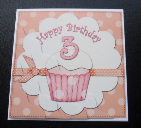 3rd Birthday Cupcake Felties Wavy Corner Side Stacker by Charlie Angel