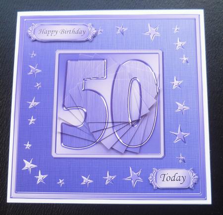 50th Bright Metallic Age Quick Card with Twisted Pyramage by Charlie Angel