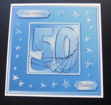 50th Bright Metallic Age Quick Card with Twisted Pyramage by Charlie Angel