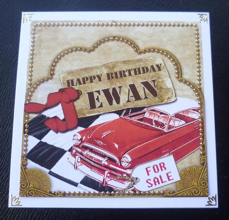 Red Car Ewan Scallop Topper and Base by Charlie Angel