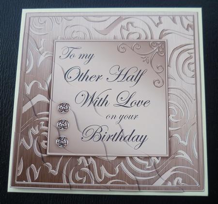 My Other Half Birthday Metallic Greeting Wavy Corner by Charlie Angel
