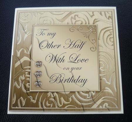 My Other Half Birthday Metallic Greeting Wavy Corner by Charlie Angel