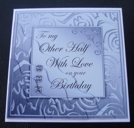 My Other Half Birthday Metallic Greeting Wavy Corner by Charlie Angel