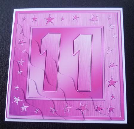 11th Bright Metallic Age Wavy Corner Side Stacker Topper by Charlie Angel