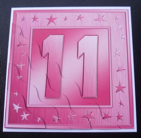 11th Bright Metallic Age Wavy Corner Side Stacker Topper by Charlie Angel