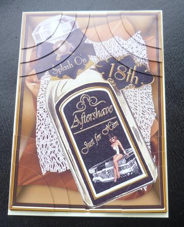 Black Aftershave 18th Birthday 7x5in Corner Stacker by Charlie Angel