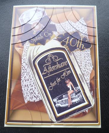 Black Aftershave 40th Birthday 7x5in Corner Stacker by Charlie Angel