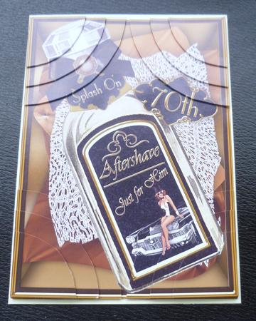 Black Aftershave 70th Birthday 7x5in Corner Stacker by Charlie Angel