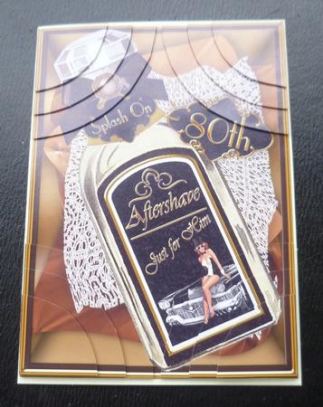 Black Aftershave 80th Birthday 7x5in Corner Stacker by Charlie Angel