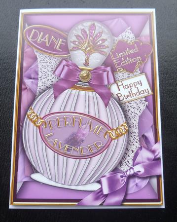 Lavender Perfume Diane Birthday 7x5in Scallop Bottom Stacker by Charlie Angel