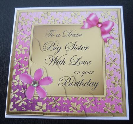 Floral Elegance Birthday Big Sister Wavy Corner Stacker by Charlie Angel