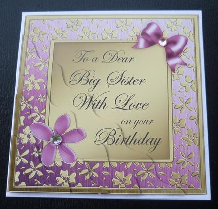 Floral Elegance Birthday Big Sister Wavy Corner Stacker by Charlie Angel