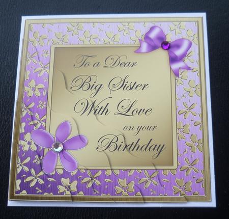 Floral Elegance Birthday Big Sister Wavy Corner Stacker by Charlie Angel
