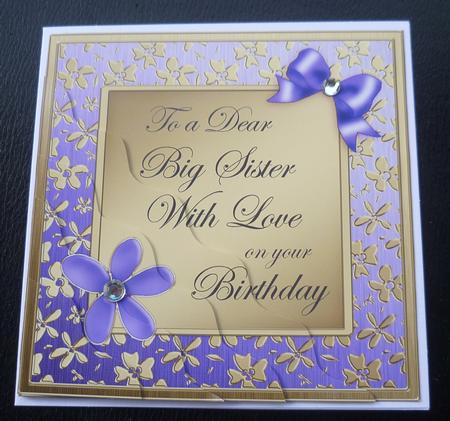 Floral Elegance Birthday Big Sister Wavy Corner Stacker by Charlie Angel