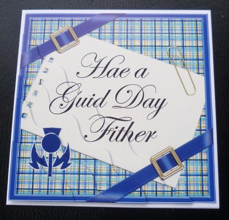Scottish Tartan Good Day Father Wavy Corner by Charlie Angel