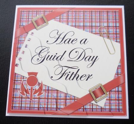 Scottish Tartan Good Day Father Wavy Corner by Charlie Angel