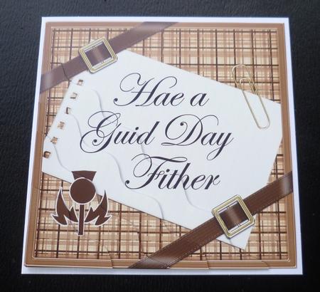 Scottish Tartan Good Day Father Wavy Corner by Charlie Angel