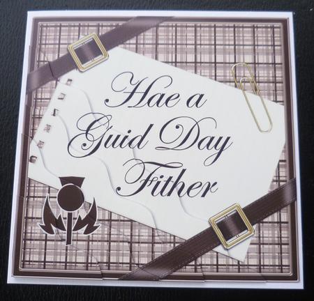 Scottish Tartan Good Day Father Wavy Corner by Charlie Angel