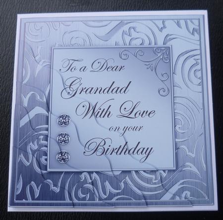 Elegant Metallic Birthday Grandad Wavy Corner Stacker by Charlie Angel