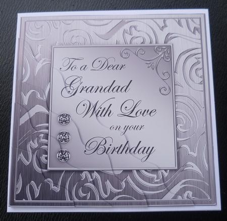 Elegant Metallic Birthday Grandad Wavy Corner Stacker by Charlie Angel