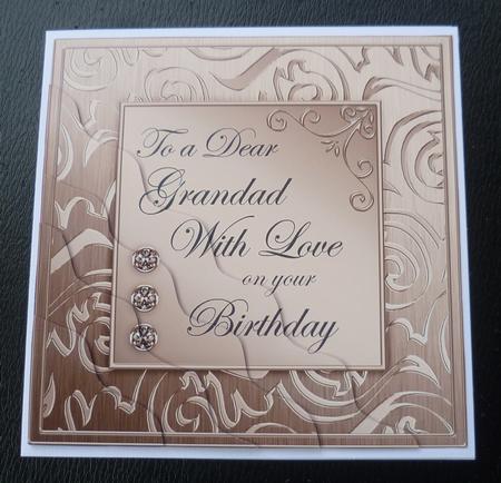 Elegant Metallic Birthday Grandad Wavy Corner Stacker by Charlie Angel