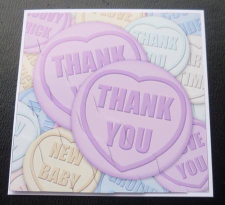 Thank You Sweet Heart Wavy Corner Side Stacker Topper by Charlie Angel