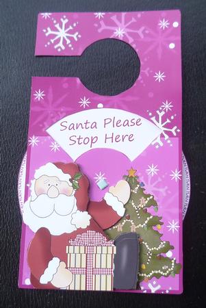 Santa Please Stop Here Female Spinnin' Door Hanger by Charlie Angel
