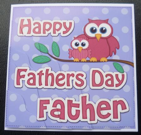 Owl Felties Father Fathers Day Wavy Corner Side Topper by Charlie Angel