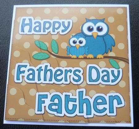 Owl Felties Father Fathers Day Wavy Corner Side Topper by Charlie Angel
