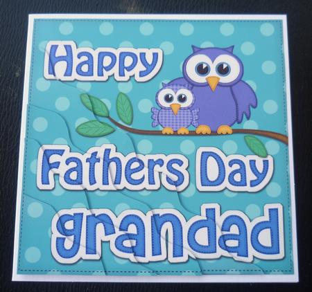 Owl Felties Grandad Fathers Day Wavy Corner Side Topper by Charlie Angel