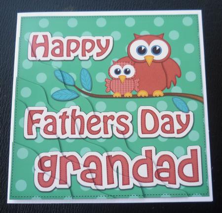 Owl Felties Grandad Fathers Day Wavy Corner Side Topper by Charlie Angel