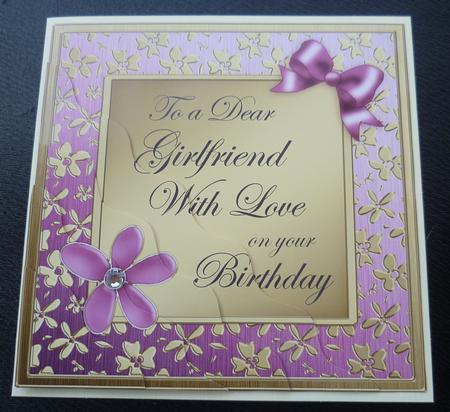 Floral Elegance Birthday Girlfriend Wavy Corner Stacker by Charlie Angel