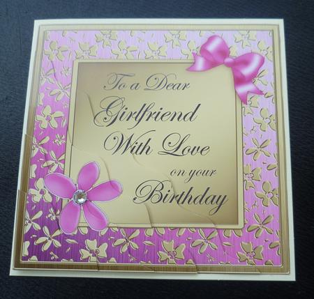 Floral Elegance Birthday Girlfriend Wavy Corner Stacker by Charlie Angel