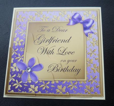 Floral Elegance Birthday Girlfriend Wavy Corner Stacker by Charlie Angel