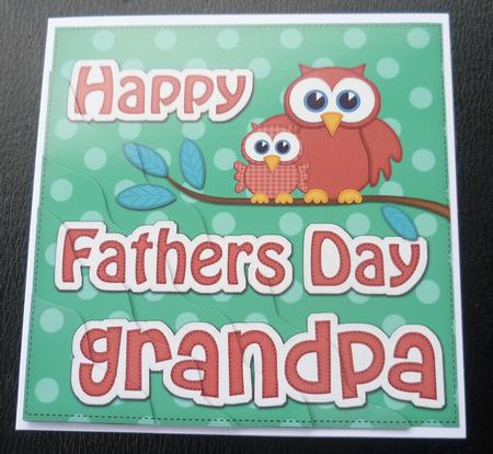 Owl Felties Grandpa Fathers Day Wavy Corner Side Topper by Charlie Angel