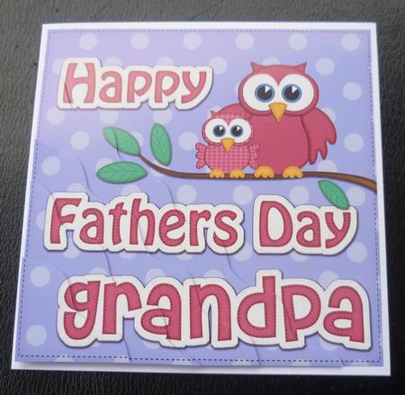 Owl Felties Grandpa Fathers Day Wavy Corner Side Topper by Charlie Angel