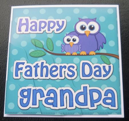 Owl Felties Grandpa Fathers Day Wavy Corner Side Topper by Charlie Angel