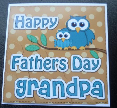 Owl Felties Grandpa Fathers Day Wavy Corner Side Topper by Charlie Angel