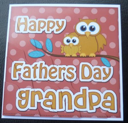 Owl Felties Grandpa Fathers Day Wavy Corner Side Topper by Charlie Angel