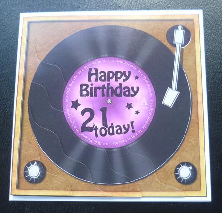21st Birthday Record Wavy Corner Side Stacker Topper by Charlie Angel