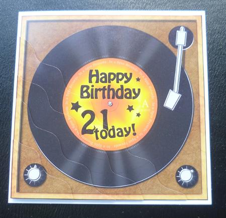 21st Birthday Record Wavy Corner Side Stacker Topper by Charlie Angel