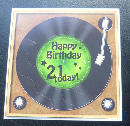 21st Birthday Record Wavy Corner Side Stacker Topper by Charlie Angel