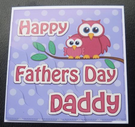 Owl Felties Daddy Fathers Day Wavy Corner Side Topper by Charlie Angel