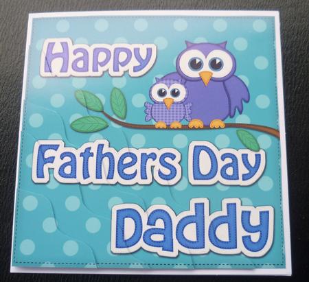 Owl Felties Daddy Fathers Day Wavy Corner Side Topper by Charlie Angel