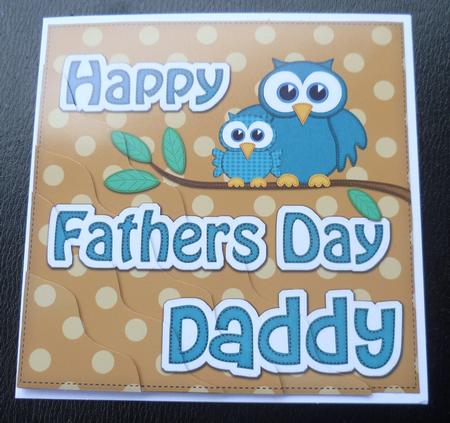 Owl Felties Daddy Fathers Day Wavy Corner Side Topper by Charlie Angel
